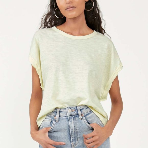 NWT Free People You Rock Tee / Lime Spritz - Picture 1 of 7